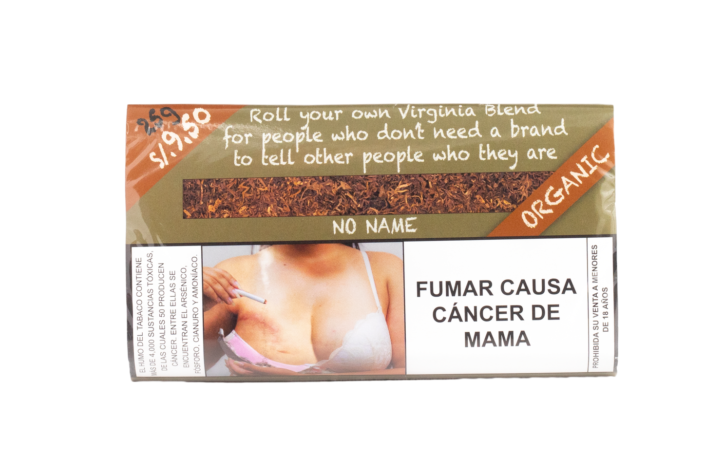 Tabaco Springfield No Name - Organic - 25 gr