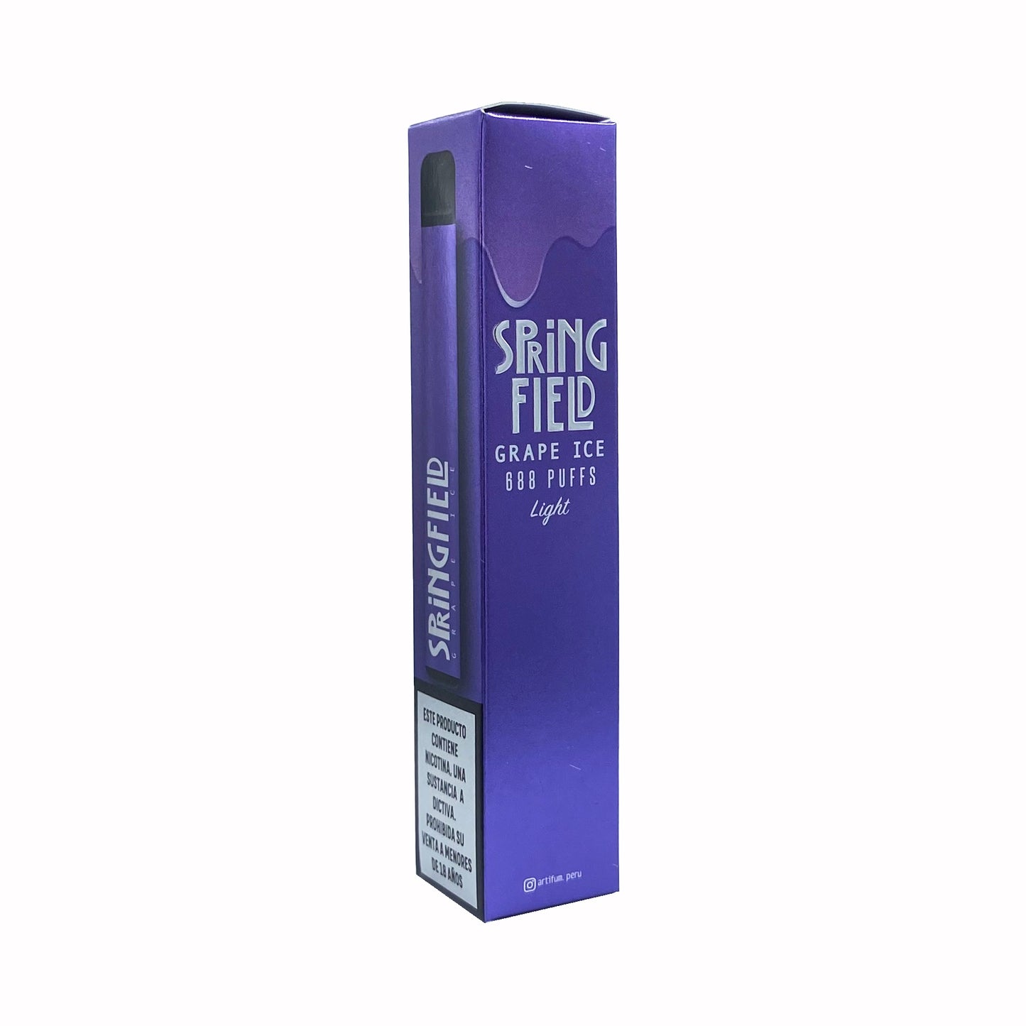 Vape Springfield 688 puffs - Sabor Grape Ice - (1.5% o 0% Nicotina)